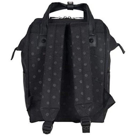 Heritage Travelware Polka Dot 15" Laptop Backpack Black Multi Compartments NWT - Picture 3 of 9